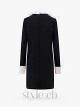 two-tone ruffle trim embellished mini dress