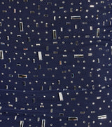 amanda navy Long Sleeve Rhinestone Mesh Mini Dress