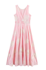 Crochet Sleeveless Backless Maxi Dress In Pink