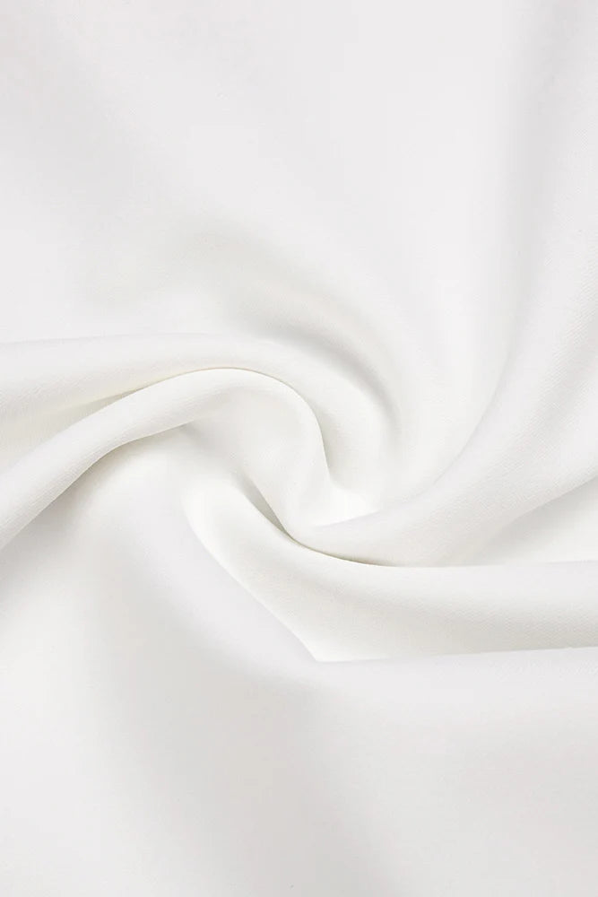 priscilla Strapless Veiled Corset Maxi Dress in white