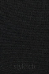 CHERYL 3D FLOWER ROUND NECK LONG SLEEVE BLACK MINI DRESS