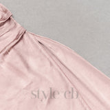 DUSTY ROSE SPAGHETTI STRAPS WRAP DRESS WITH SLIT