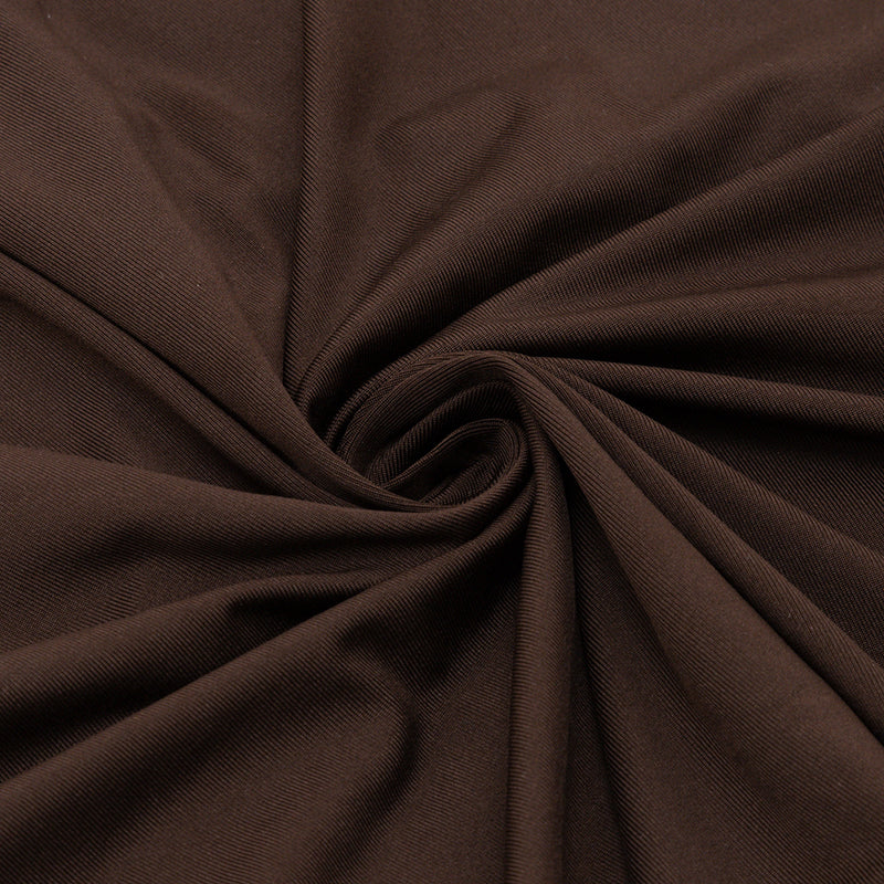 SHEER RUCHED MAXI DRESS IN BROWN