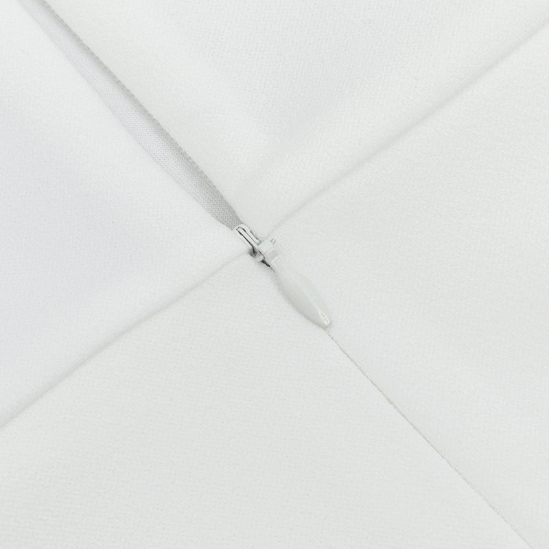 V NECK PUFF SLEEVE BODYCON MAXI DRESS IN WHITE