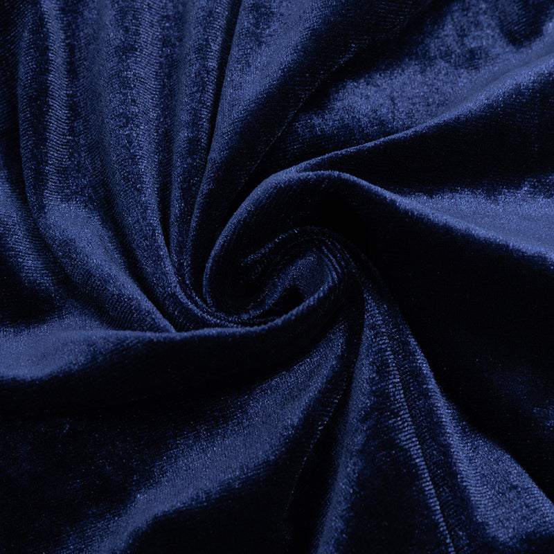 STRUCTURED DRAPED VELVET MAXI DRESS IN BLUE