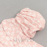 PUFF SLEEVE BARDOT FLORAL DRESS PINK
