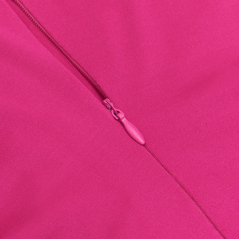 RUFFLED NECKLINE BACK HIGH SLIT MAXI DRESS