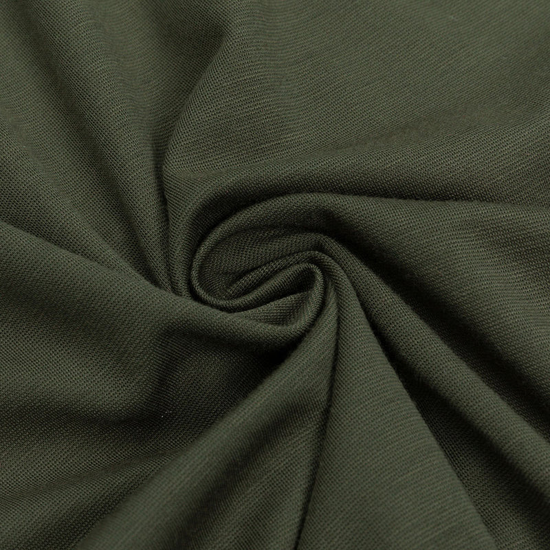 GREEN ONE SHOULDER RUFFLE TRIM DRESS