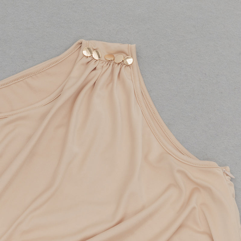 RUCHED RUFFLES SPLIT BODYCON MAXI DRESS