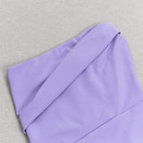 STRAPLESS CREPE MIDI DRESS