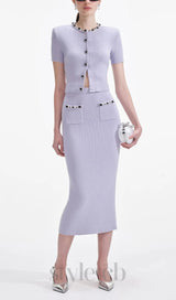 Lilac Embellished Knit Top