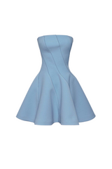 natividad off-shoulder Sleeveless Mini Dress in blue