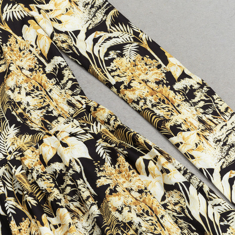 TROPICAL PRINT ASYMMETRICAL HEM DRESS