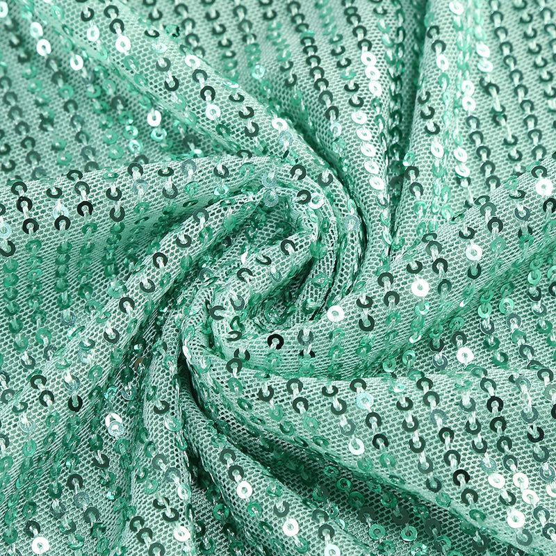 sequin ruched high slit maxi dress in green