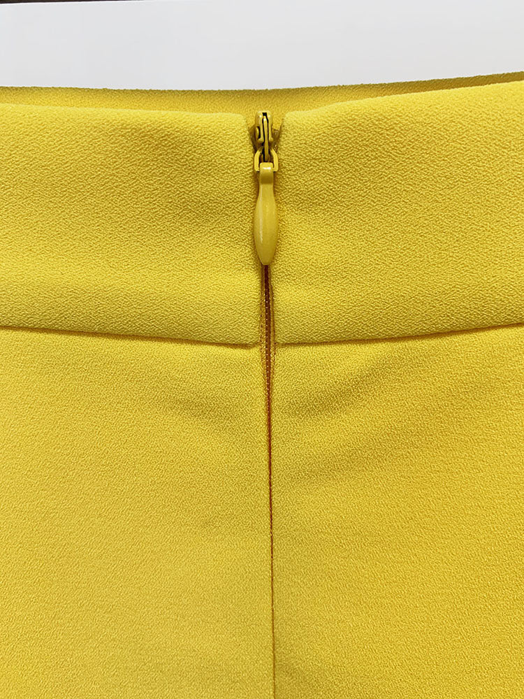 Crystal-Embellished Suit Set In Yellow