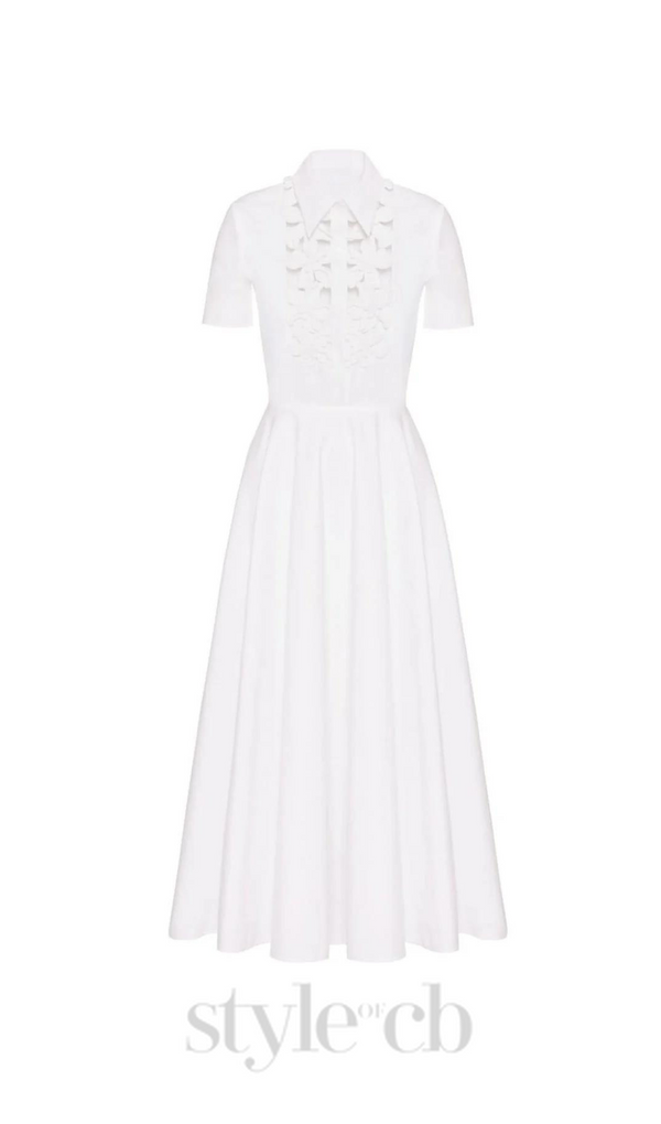 ETHEL FLORAL CUTOUT LONG SLEEVES MAXI DRESS IN WHITE
