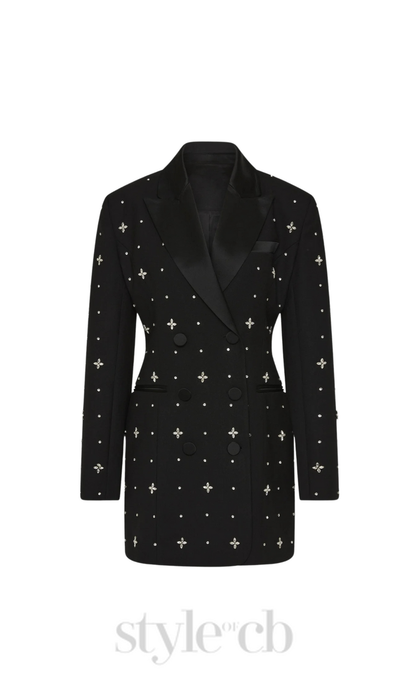 Cachi Diamante Embellished Blazer Mini Dress