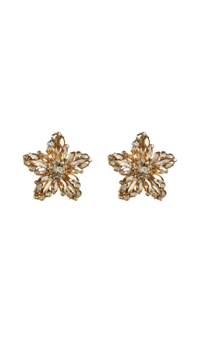 FLOWER RHINESTONE EARRINGS