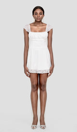 SATIN  LACE MINI DRESS