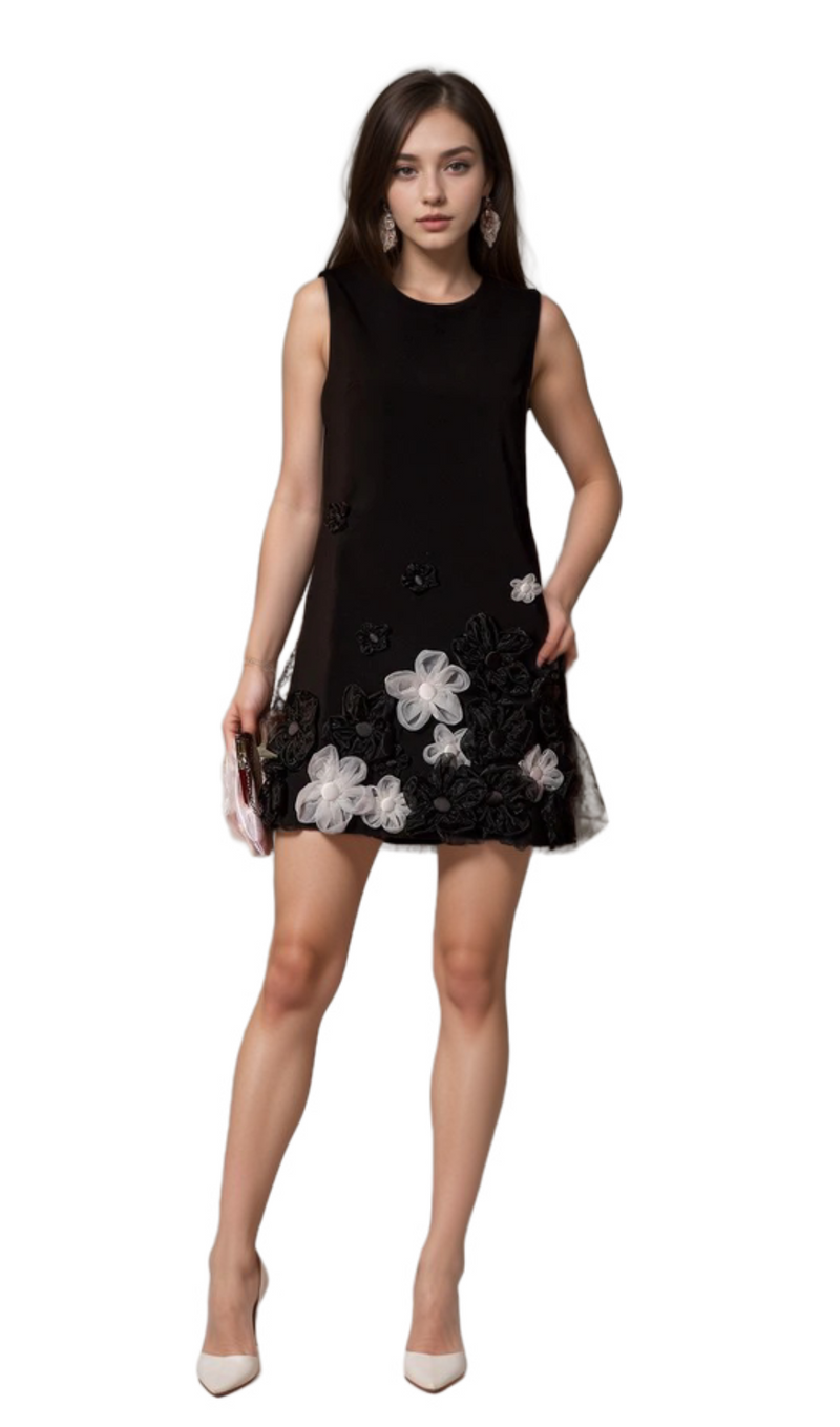 blanche Balius Sleeveless Flower Mini Dress