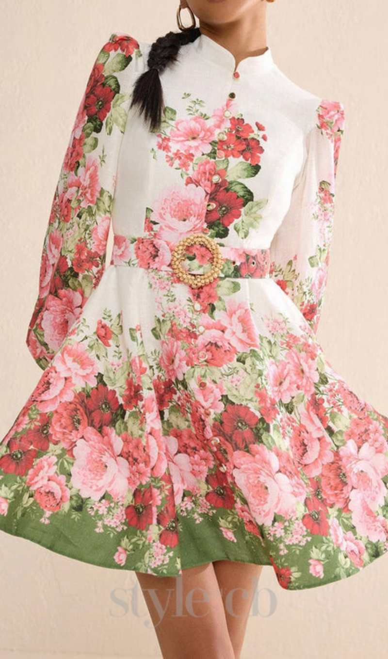 ISABELLA FLORAL PATTERN MINI DRESS