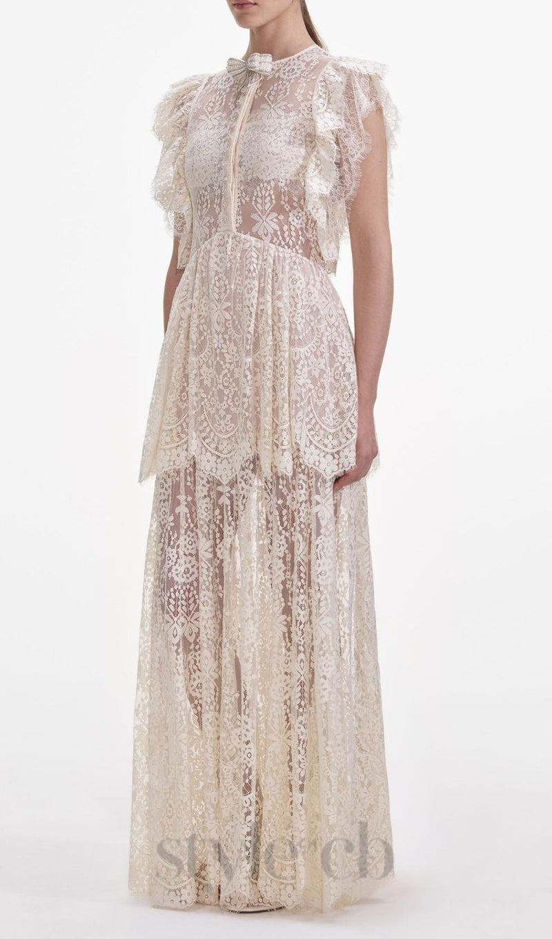 Tiered Lace Maxi Dress