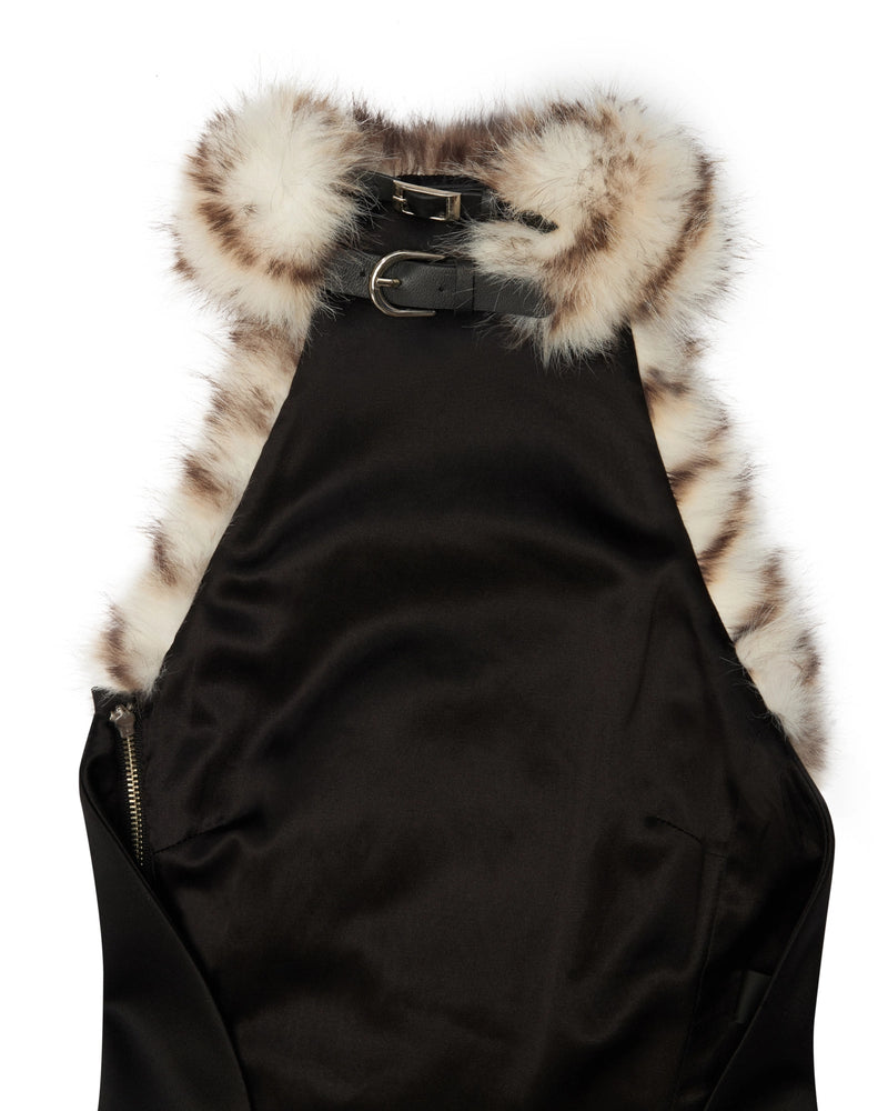 dora halter Backless Furry Top