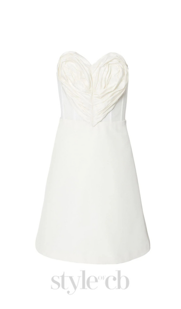 HEART-MOTIF BANDEAU MINI DRESS