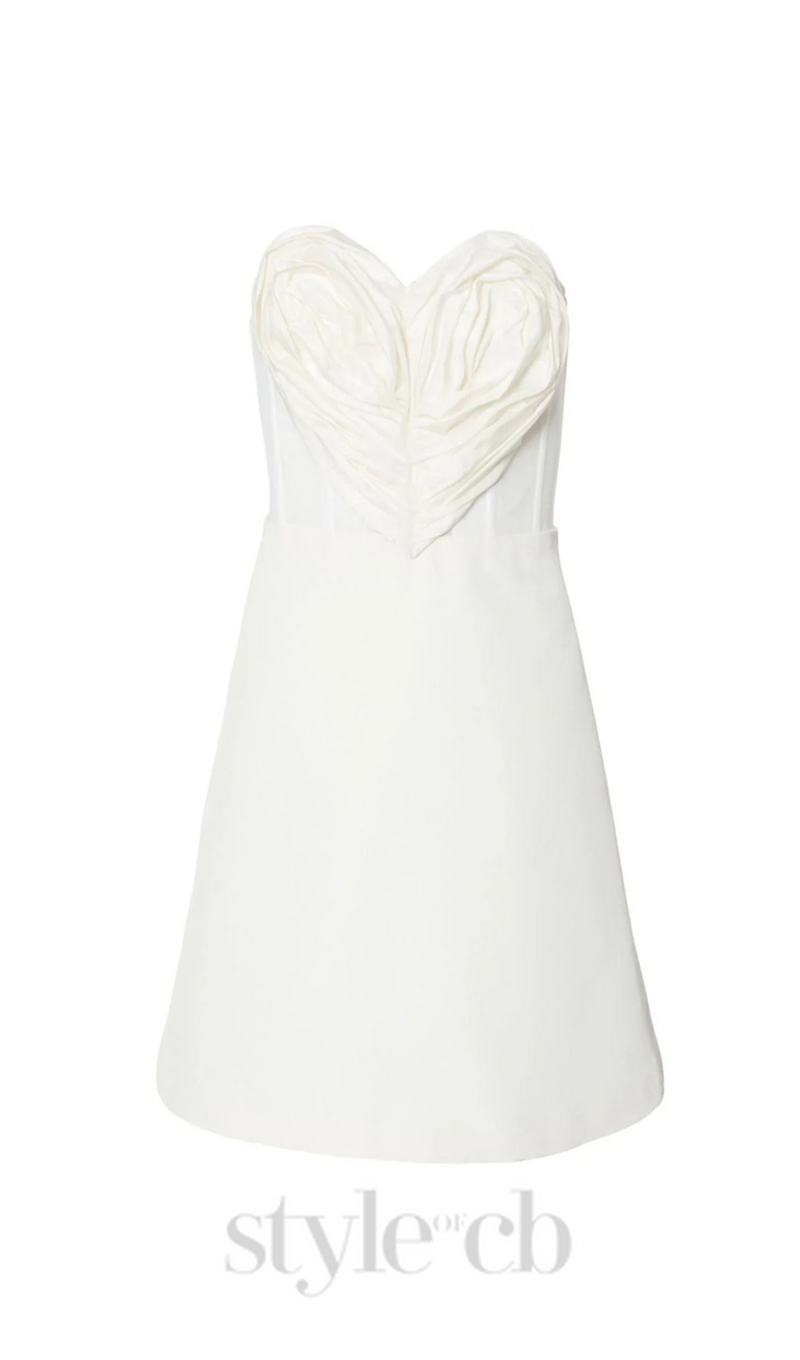 HEART-MOTIF BANDEAU MINI DRESS