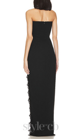 HIGH SPLIT STRAPLESS GOWN