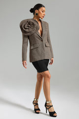 Sada Flower Blazer - Brown