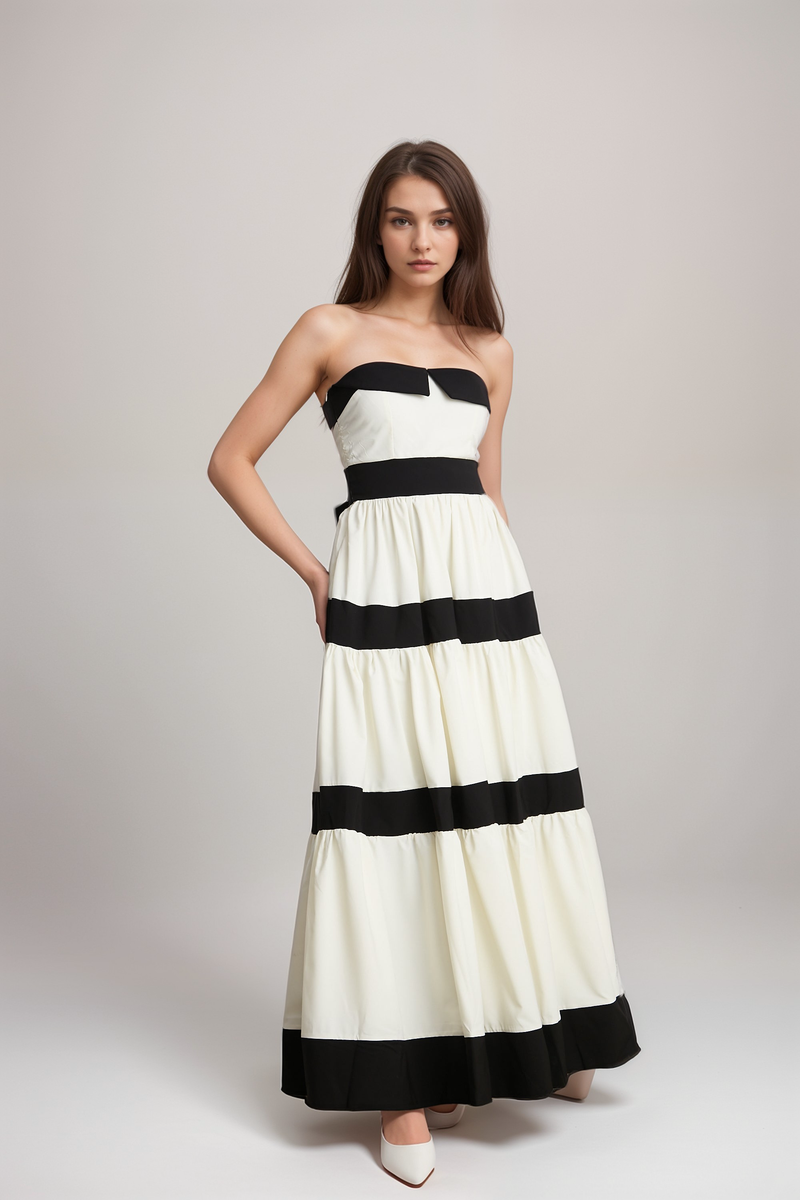 Sandrine pleated bow-embellished maxi dress