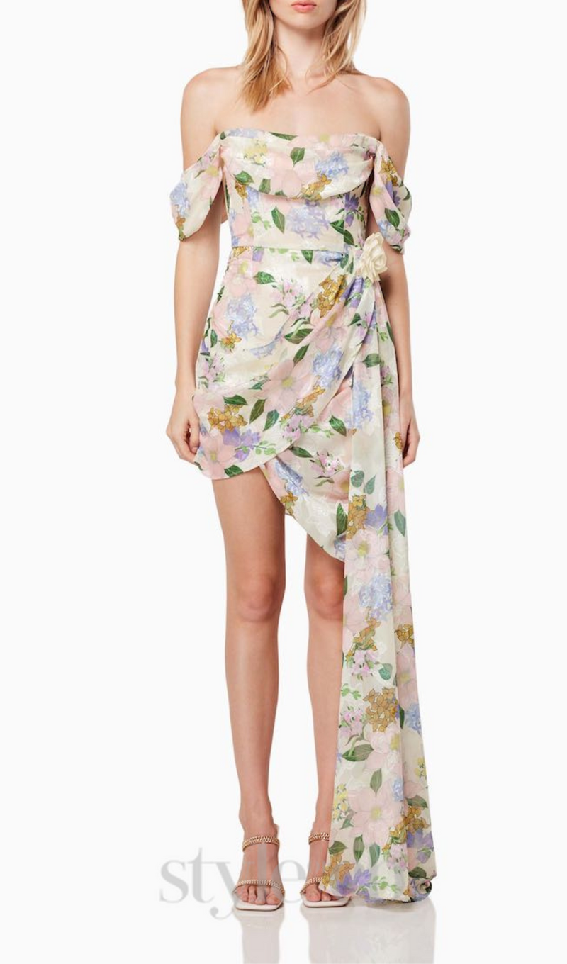 BELLADONNA FLORAL PRINT MINI DRESS