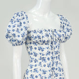 FLORAL MIDI DRESS IN BLUE