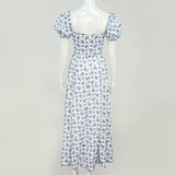 FLORAL MIDI DRESS IN BLUE