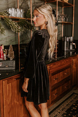Flirty Allure Velvet Mini Dress in Black