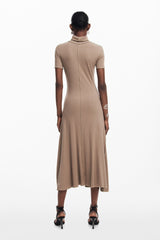 Midi dress with high neck