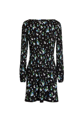 Floral-print plissé-crepe mini dress