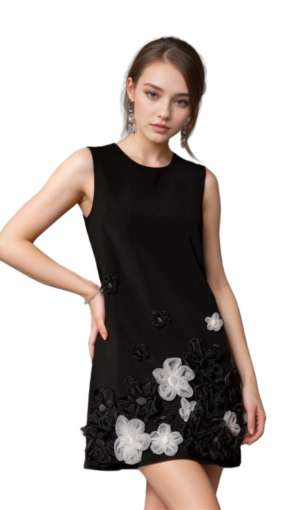 blanche Balius Sleeveless Flower Mini Dress