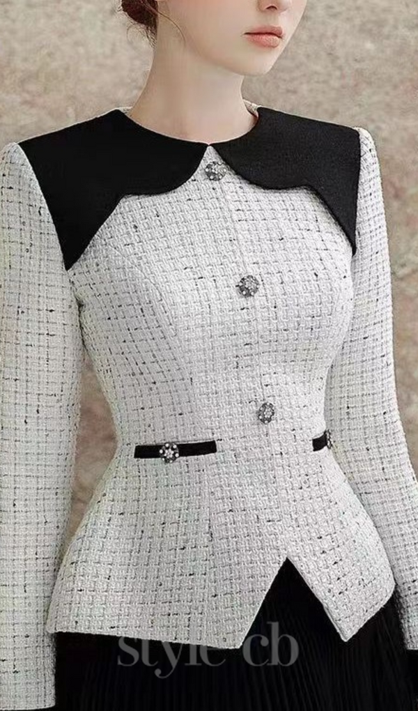 mandy two-tone pleated tulle suit