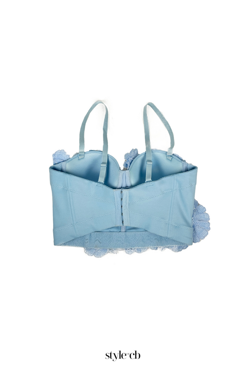 3D Flower Diamond Corset in blue