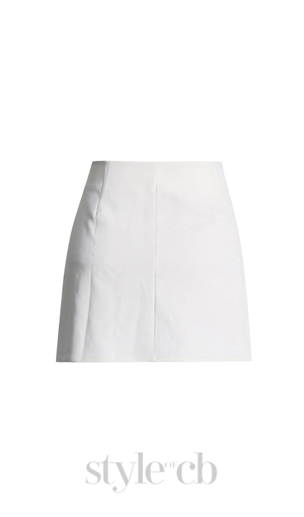 WHITE ANAXANDRA WHITE FLOWER MINI SKIRT