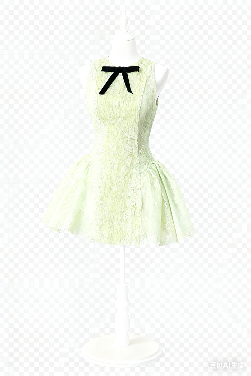 eleanore sleeveless embroidered mini dress in green