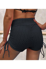 Gray Butt Lifting High Waist Yoga Shorts