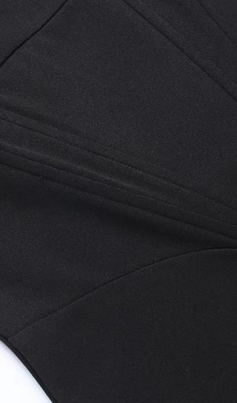 STRAPLESS FEATHER CORSET DRESS IN BLACK Dresses styleofcb 