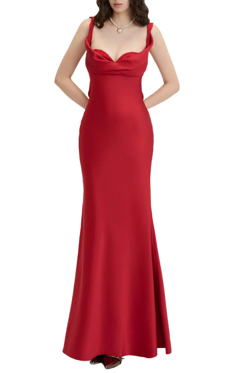 gwendolyn corset bodycon mermaid maxi dress in red