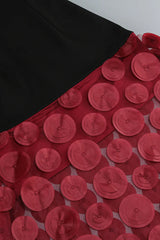 Nodin Strapless Dot Mesh Maxi Dress in red