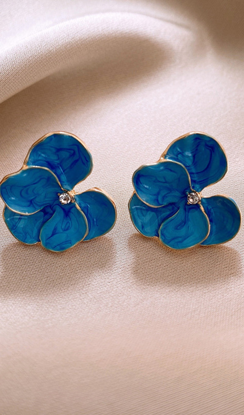 Derick Blue Flower Earrings