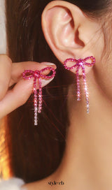 Danelle Rhinestone Bow Earrings