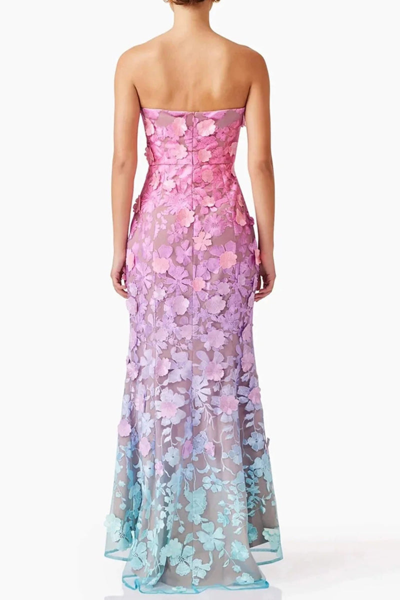 Off-Shoulder Sleeveless Gradient Dress